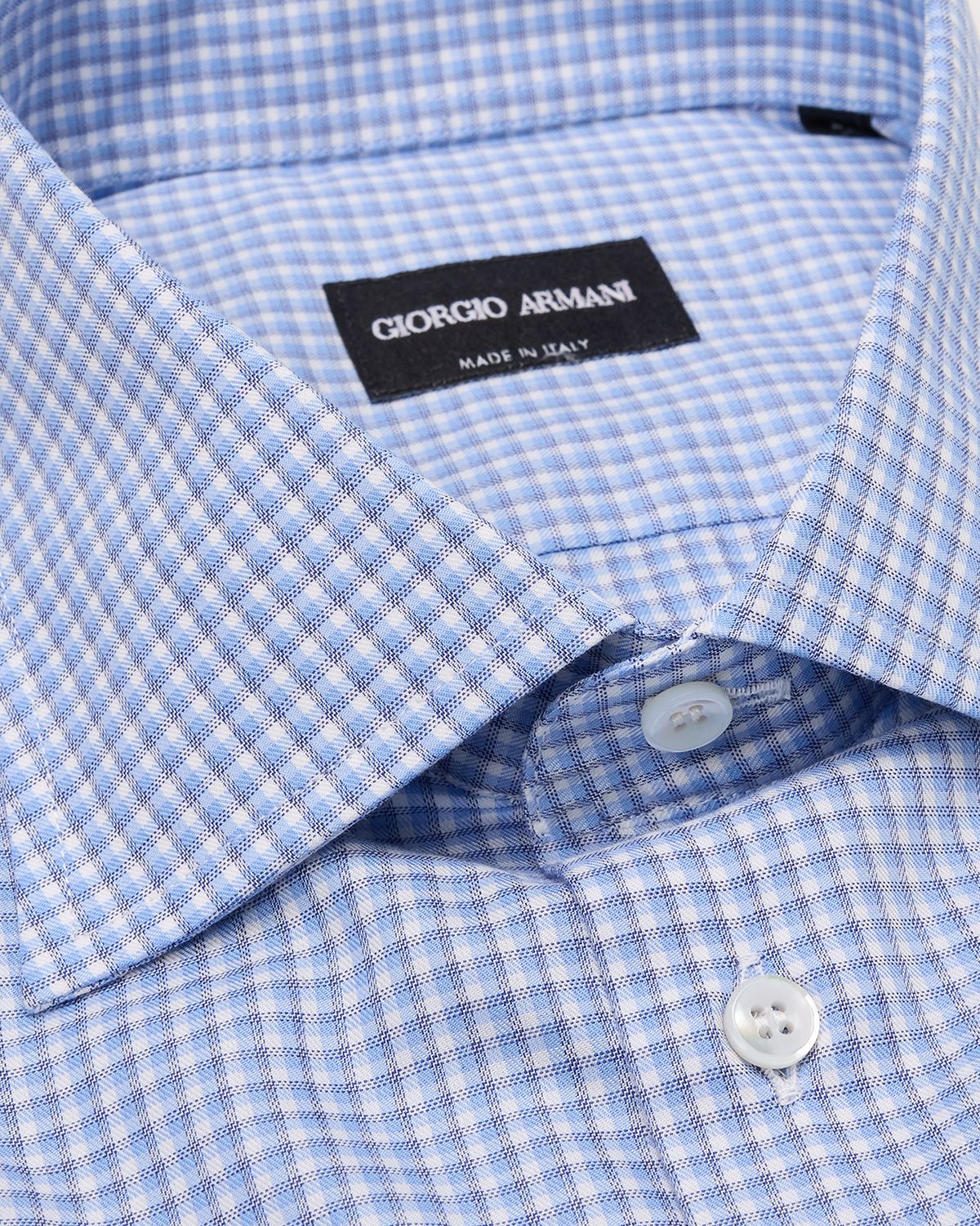 Giorgio Armani Men 's Cotton Plaid Dress Shirt