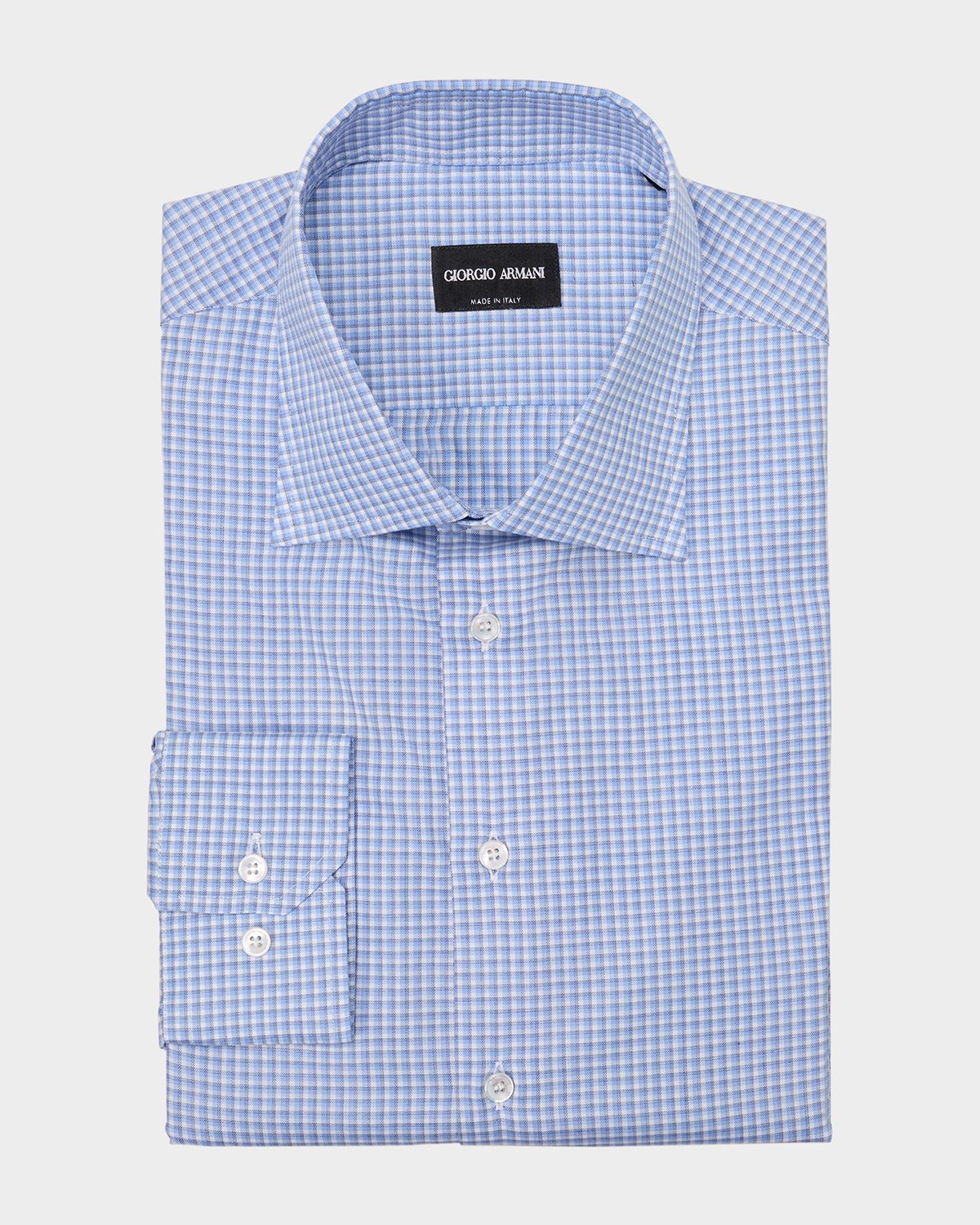 Giorgio Armani Men 's Cotton Plaid Dress Shirt
