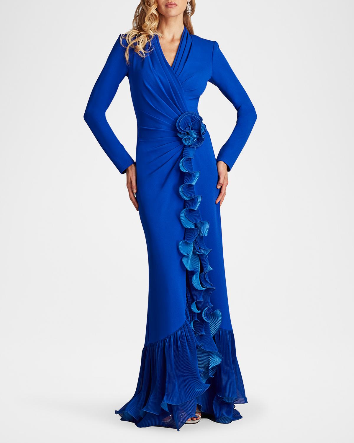 Tadashi Shoji Pleated Ruffle Trumpet Gown | Thumbnail 4 Tadashi Shoji Pleated Ruffle Trumpet Gown | Thumbnail 4