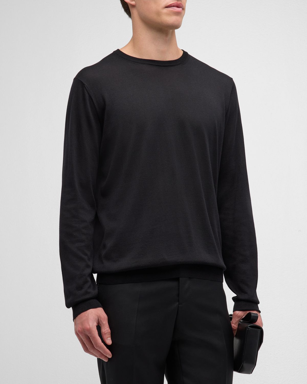 Giorgio Armani Men 's Slim Wool Crewneck Sweater | Thumbnail 7 Giorgio Armani Men 's Slim Wool Crewneck Sweater | Thumbnail 7