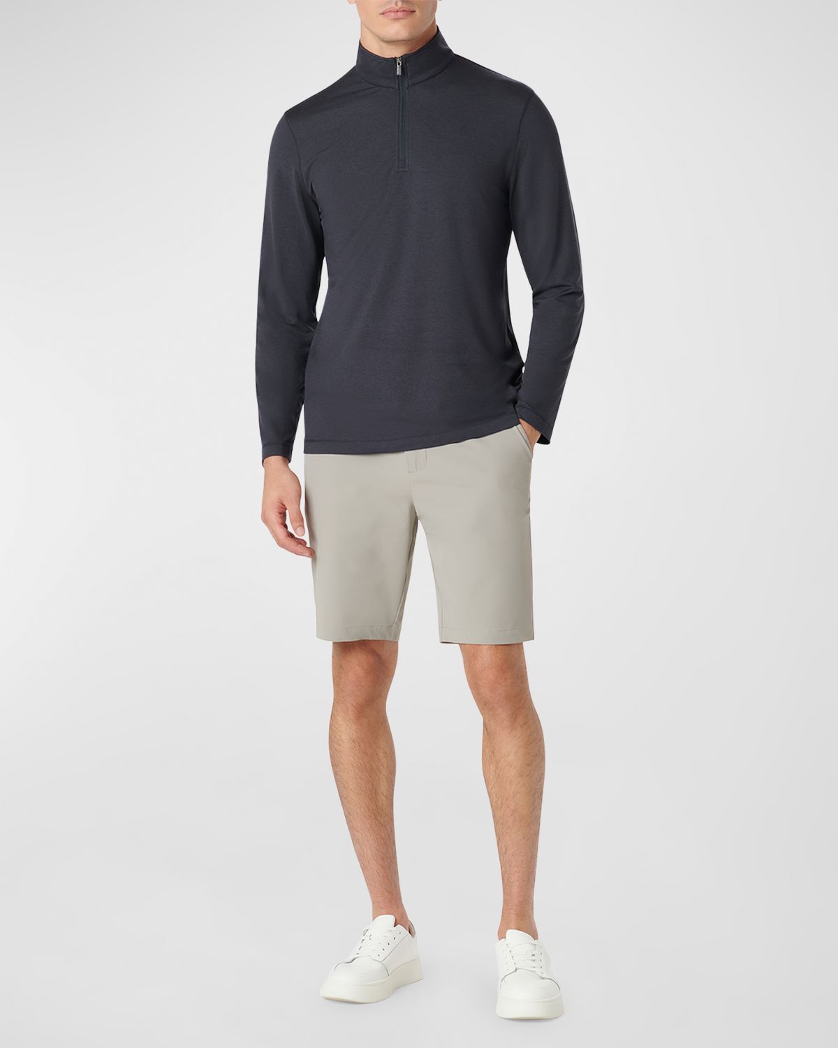 Bugatchi Men 's UV50 Performance Quarter-Zip Sweater