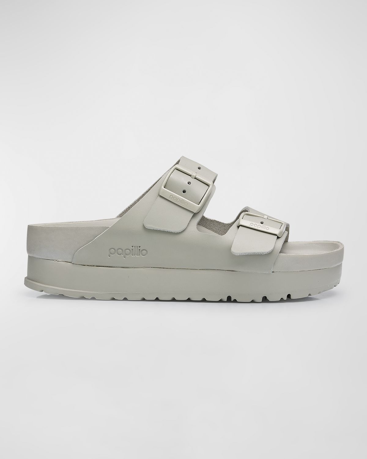 BIRKENSTOCK Arizona Exquisite Leather Dual-Buckle Platform Sandals