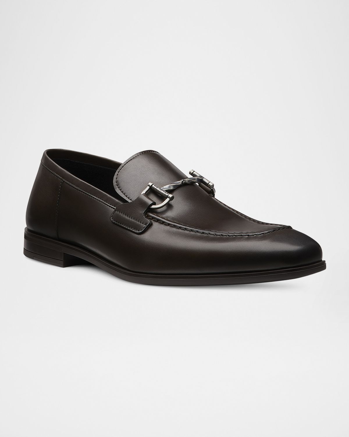 Stuart Weitzman Men 's Simon Leather Twist Bit Loafers