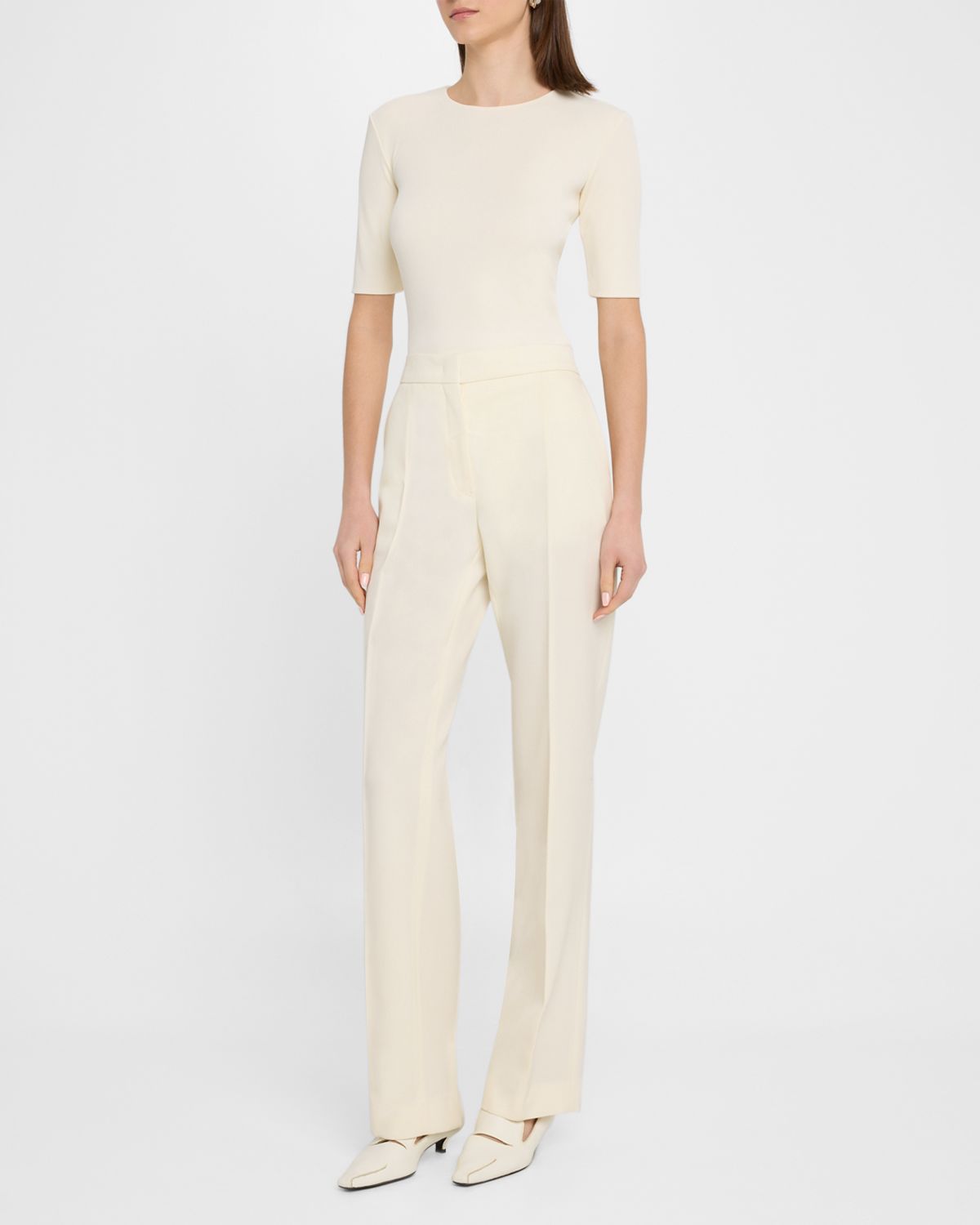 Jil Sander Elbow-Sleeve Slim Top