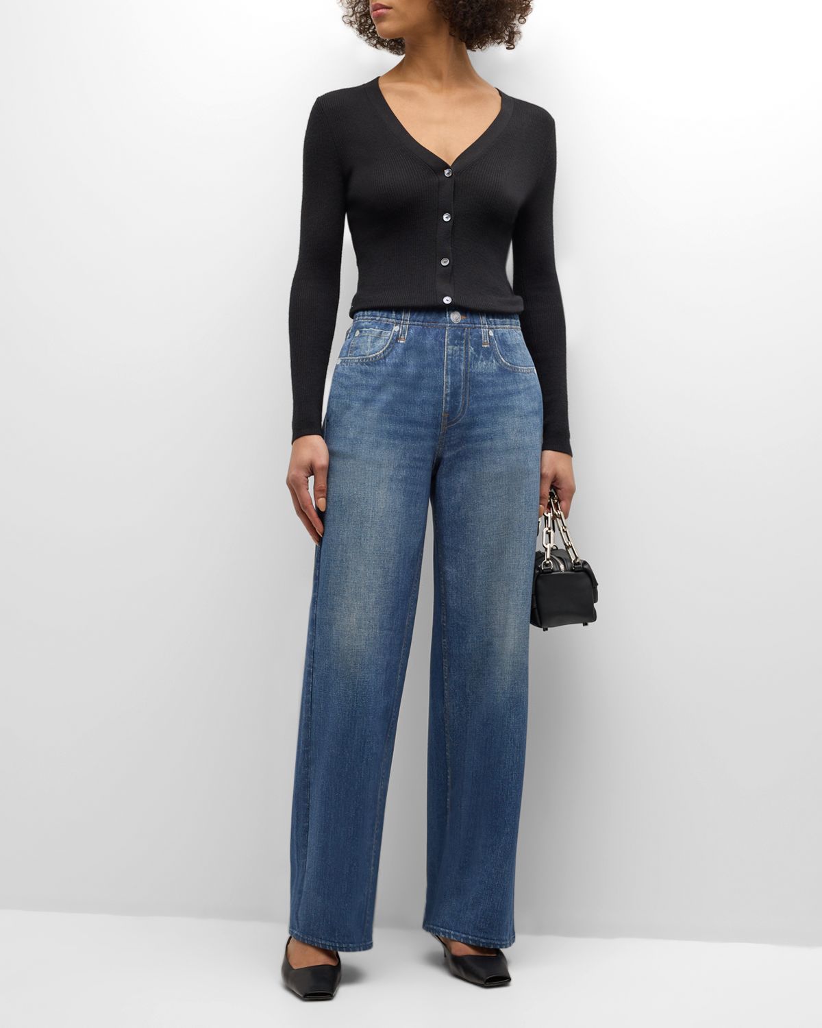 Rag & Bone rb Miramar Cotton-Terry Wide-Leg Jeans