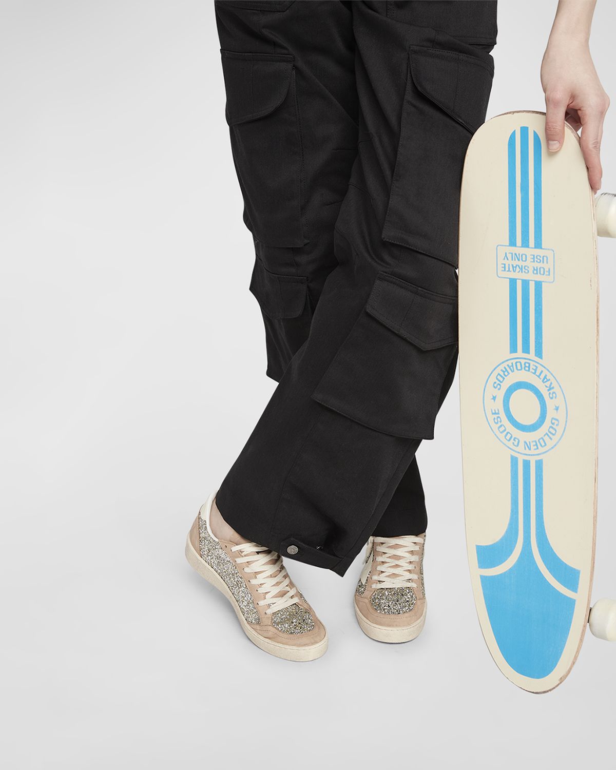 Golden Goose Ballstar Glitter Suede Low-Top Sneakers