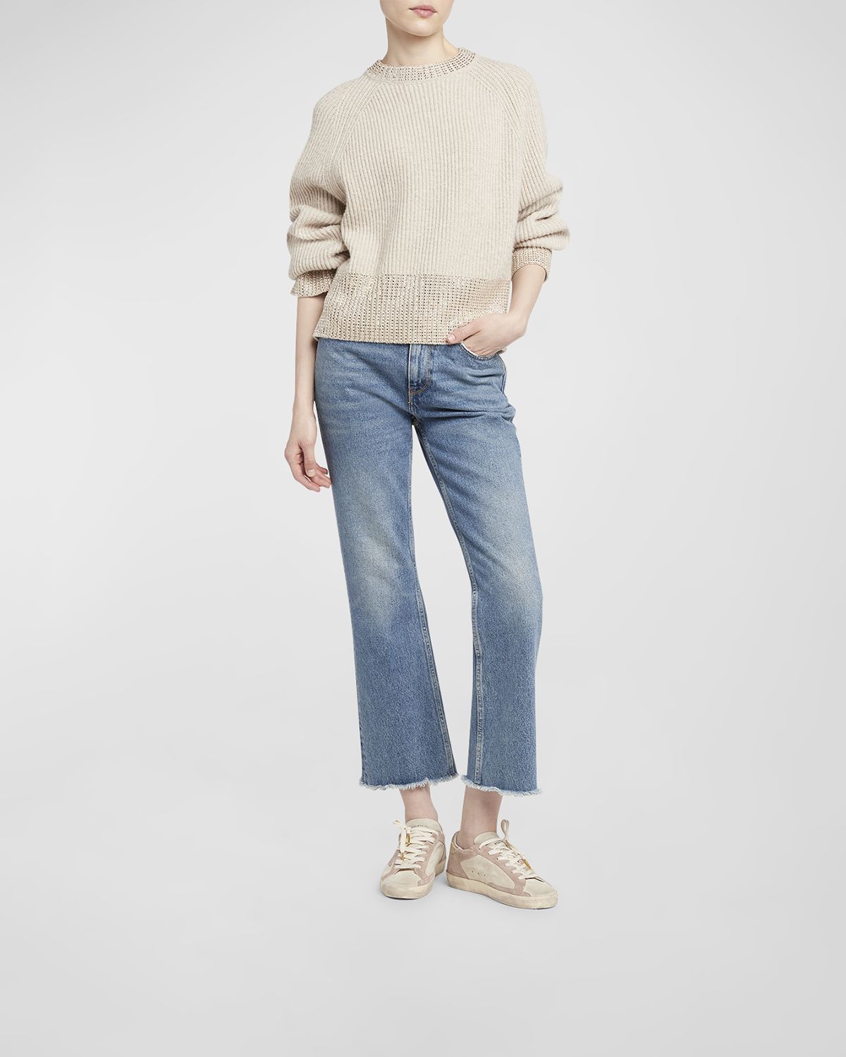 Golden Goose Super-Star Bicolor Suede Low-Top Sneakers