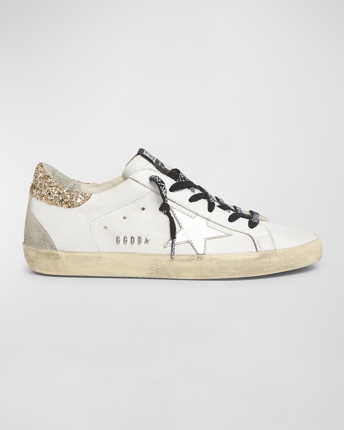 Golden Goose Super-Star Glitter Leather Low-Top Sneakers