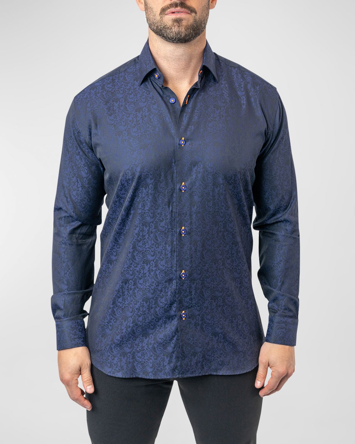 Maceoo Men 's Fibonacci Paisley Dress Shirt