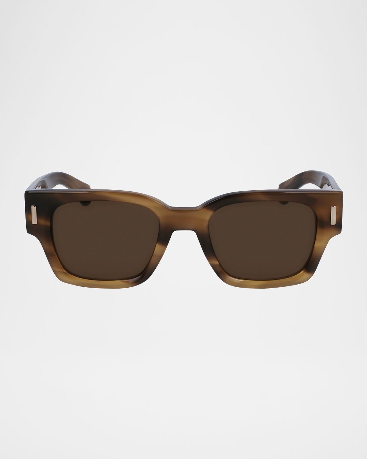 Ferragamo Men 's Rivets Acetate Rectangle Sunglasses, 52mm
