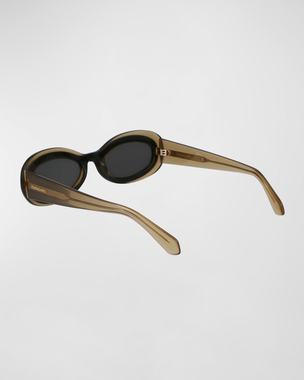 Ferragamo Classic Logo Acetate Oval Sunglasses