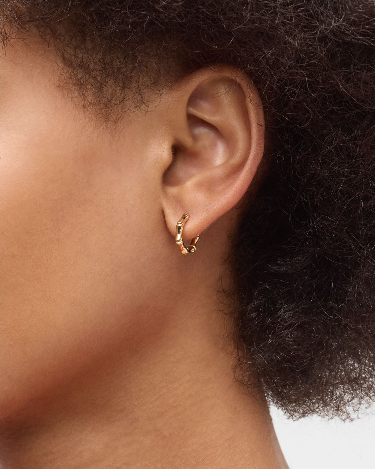 Anita Ko 18K Yellow Gold Bamboo Huggie Hoop Earrings