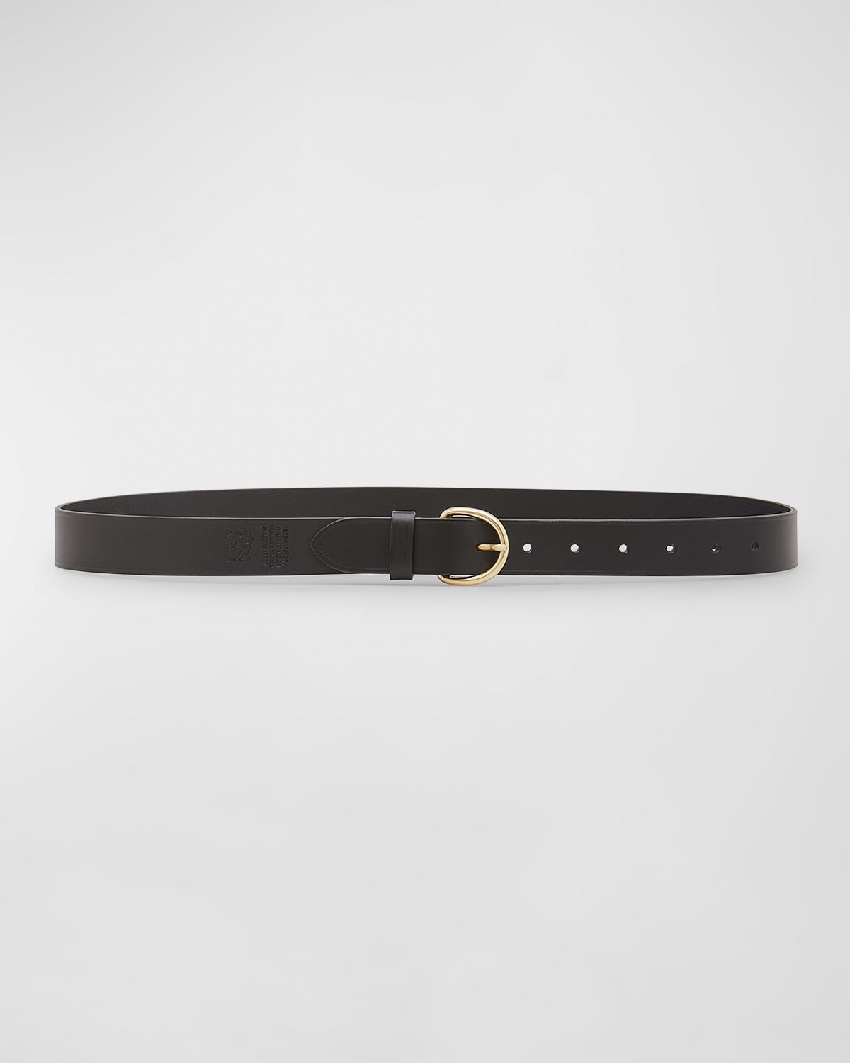 Il Bisonte Classic Calf Leather Buckle Belt