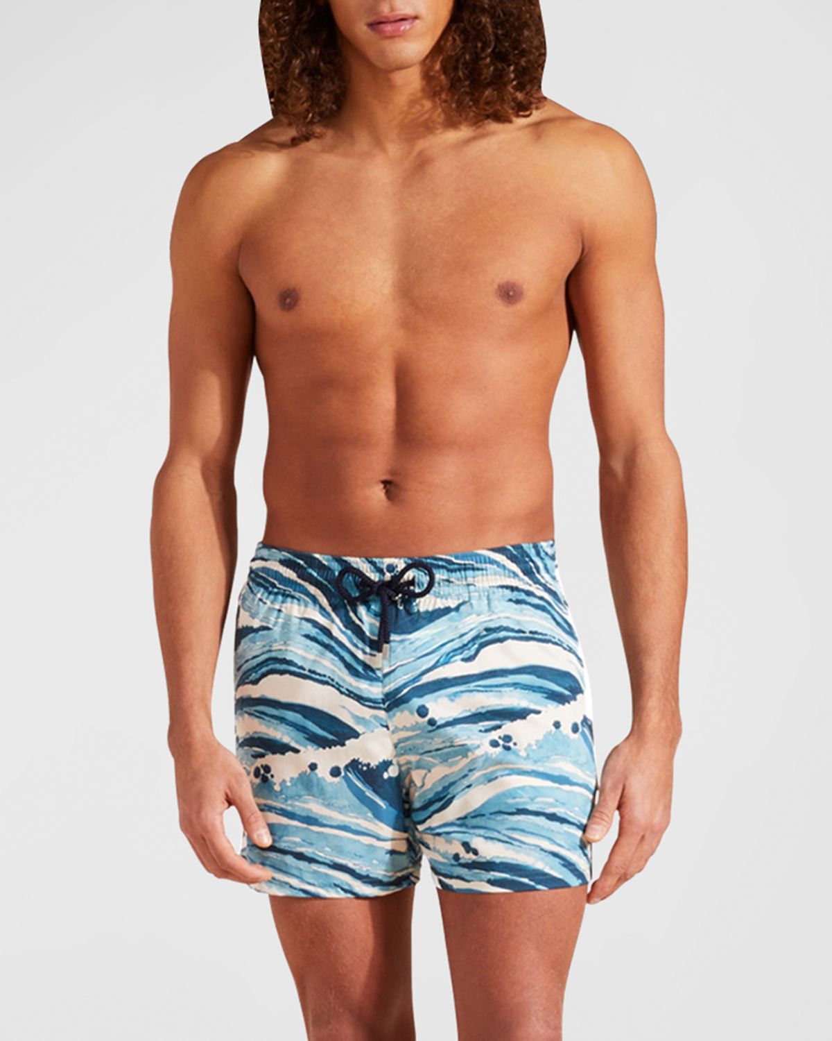 Vilebrequin Men 's Wave Stripe Swim Trunks