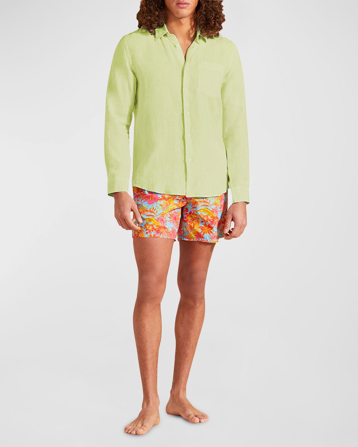 Vilebrequin Men 's Mineral-Dyed Linen Shirt