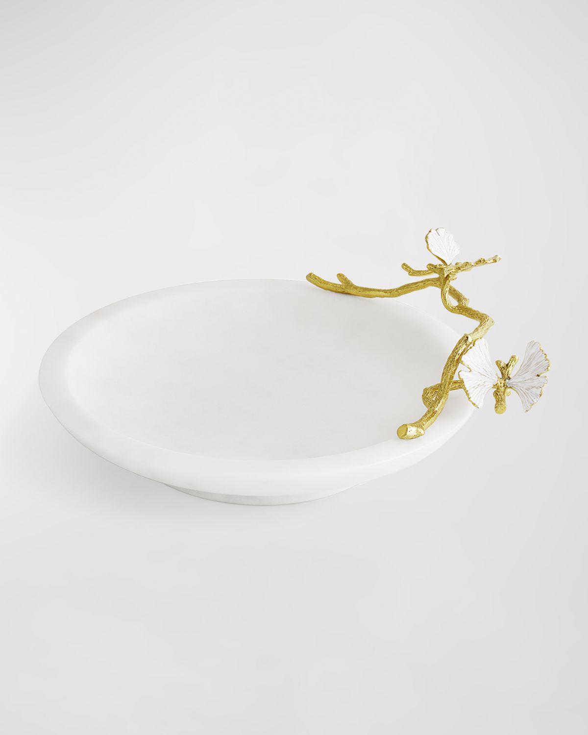 Michael Aram Butterfly Ginkgo White & Gold Trinket Dish