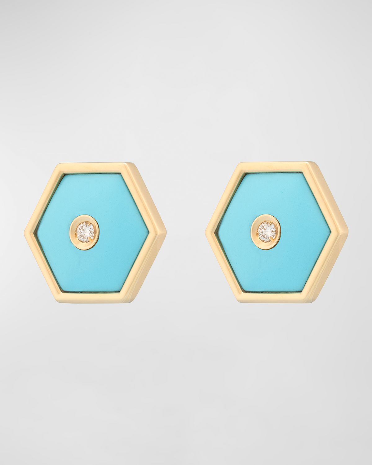 Miseno Baia Sommersa Turquoise and Diamond Stud Earrings