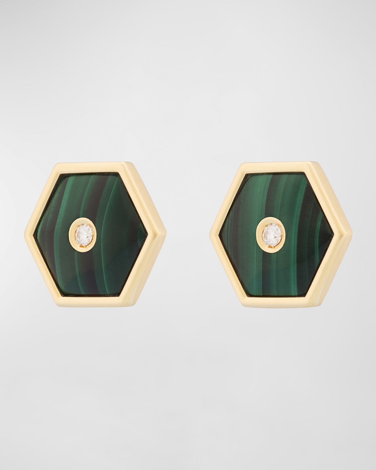 Miseno Baia Sommersa Malachite and Diamond Earrings