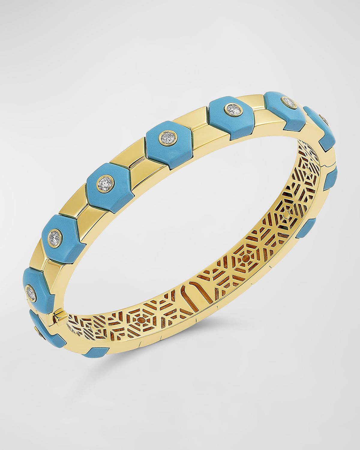 Miseno Baia Sommersa Turquoise and Diamond Bangle Bracelet