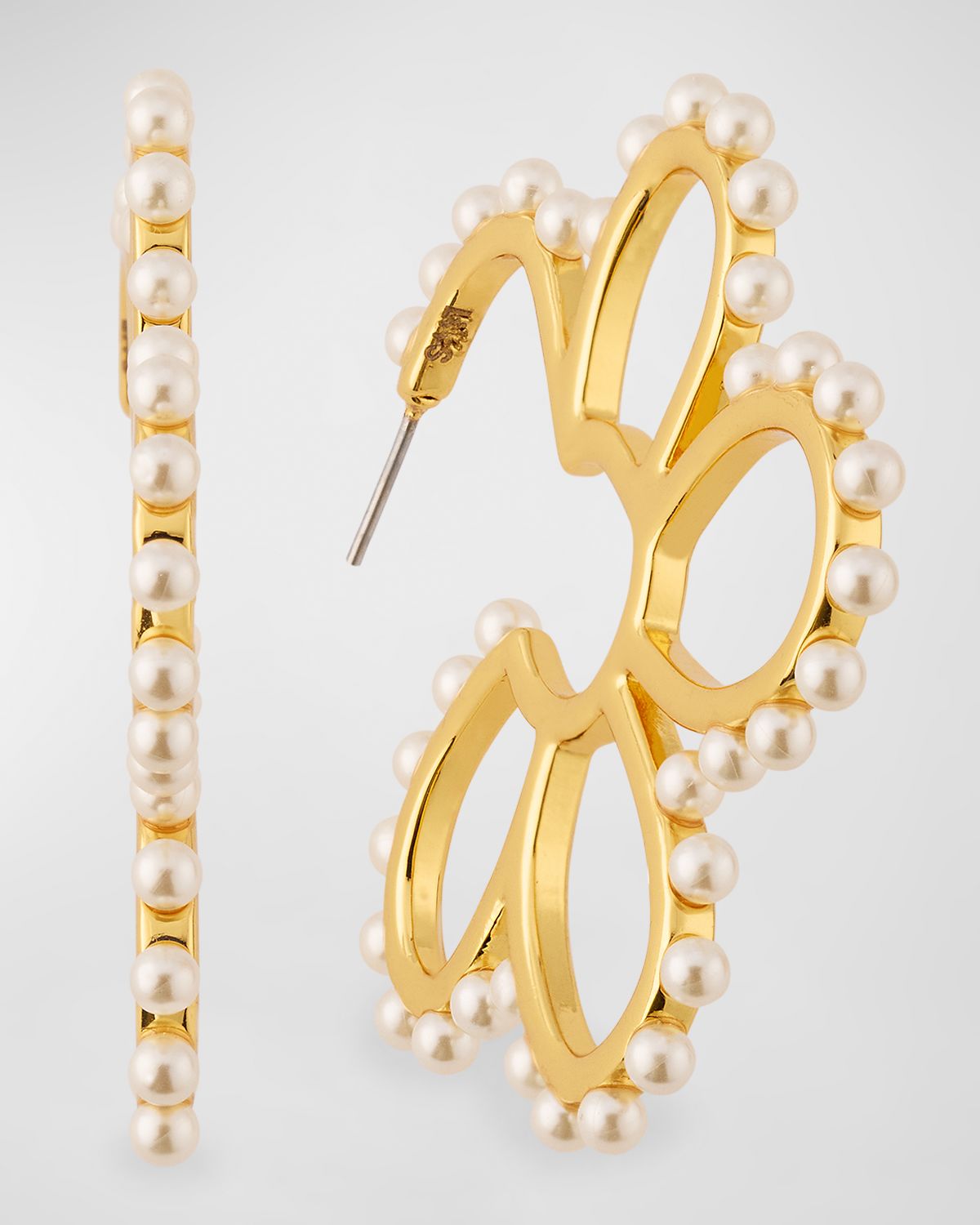 Lele Sadoughi Daisy Pearlescent Hoop Earrings