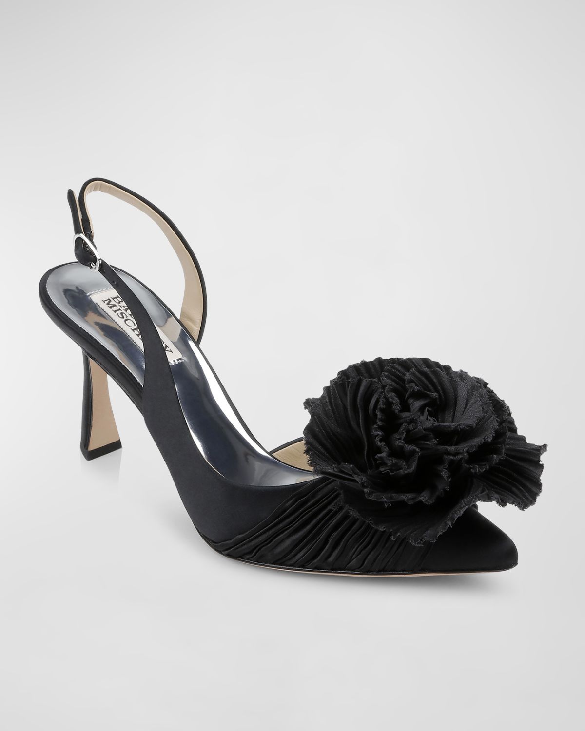 Badgley Mischka Blaire Silk Flower Slingback Pumps