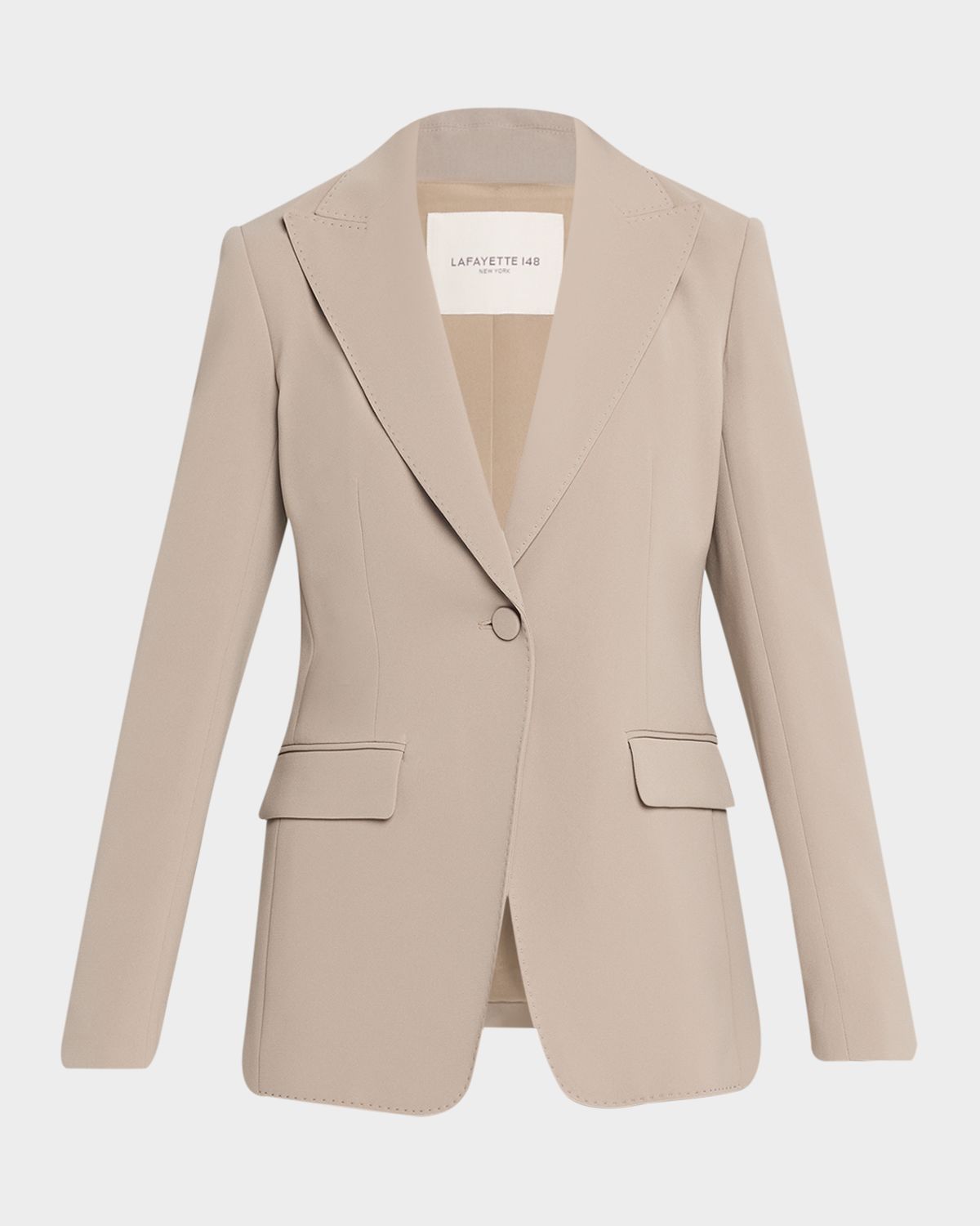 Lafayette 148 New York Single-Button Finesse Crepe Blazer