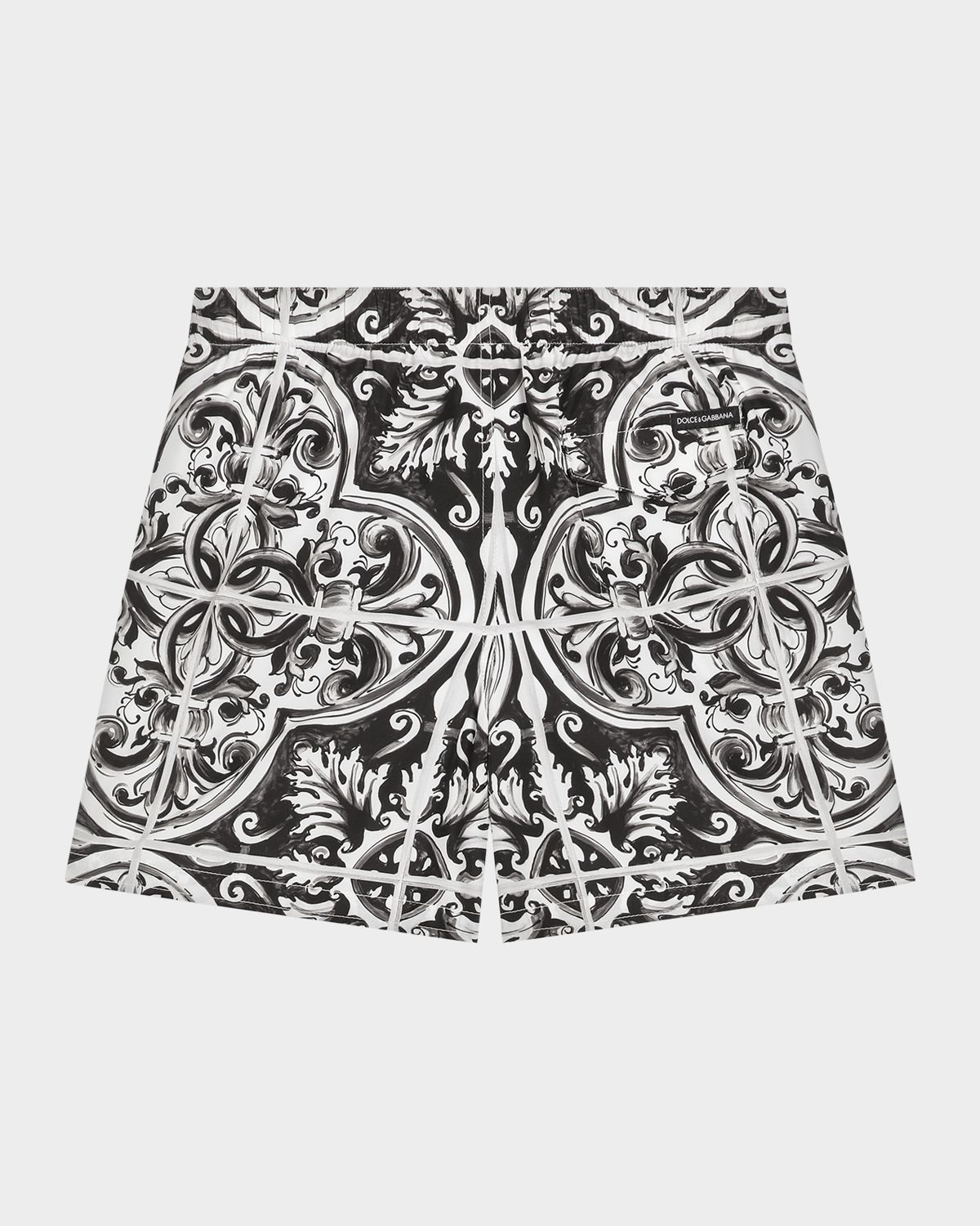 Dolce & Gabbana Boy 's Majolica-Print Swim Trunks, Size 4-