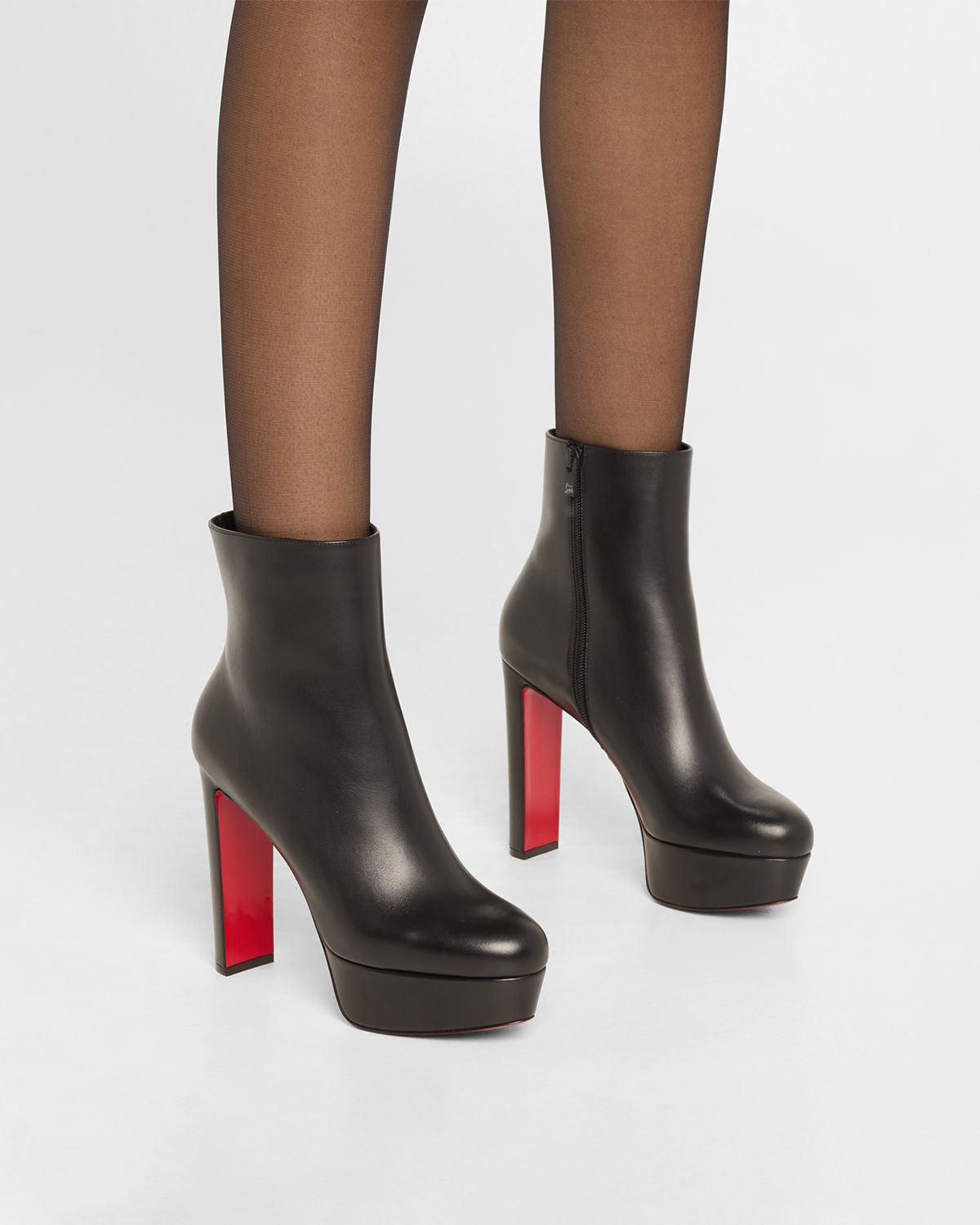 Christian Louboutin 130mm Loo Leather Platform Booties