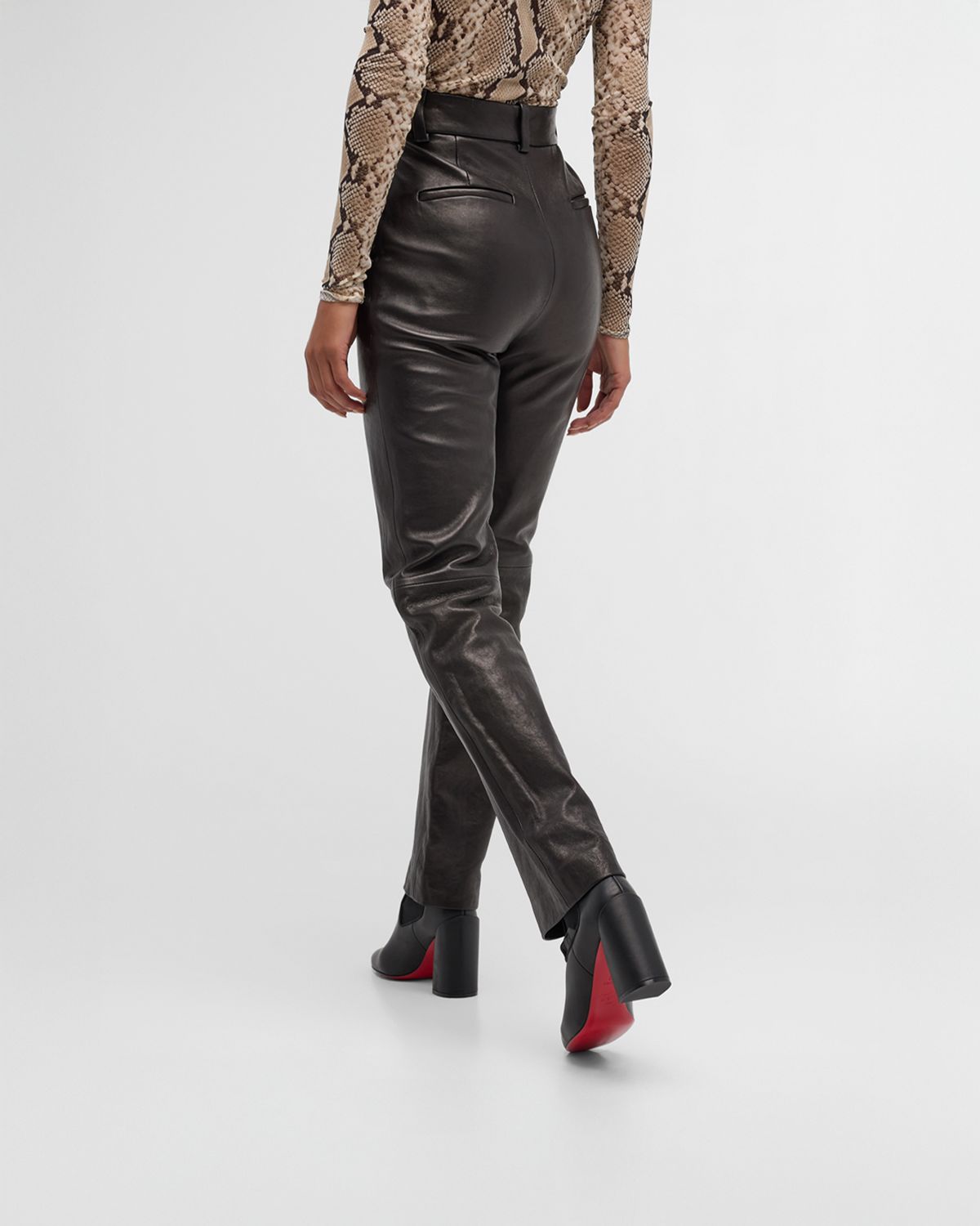 Christian Louboutin 85mm Turelastic Leather Ankle Booties