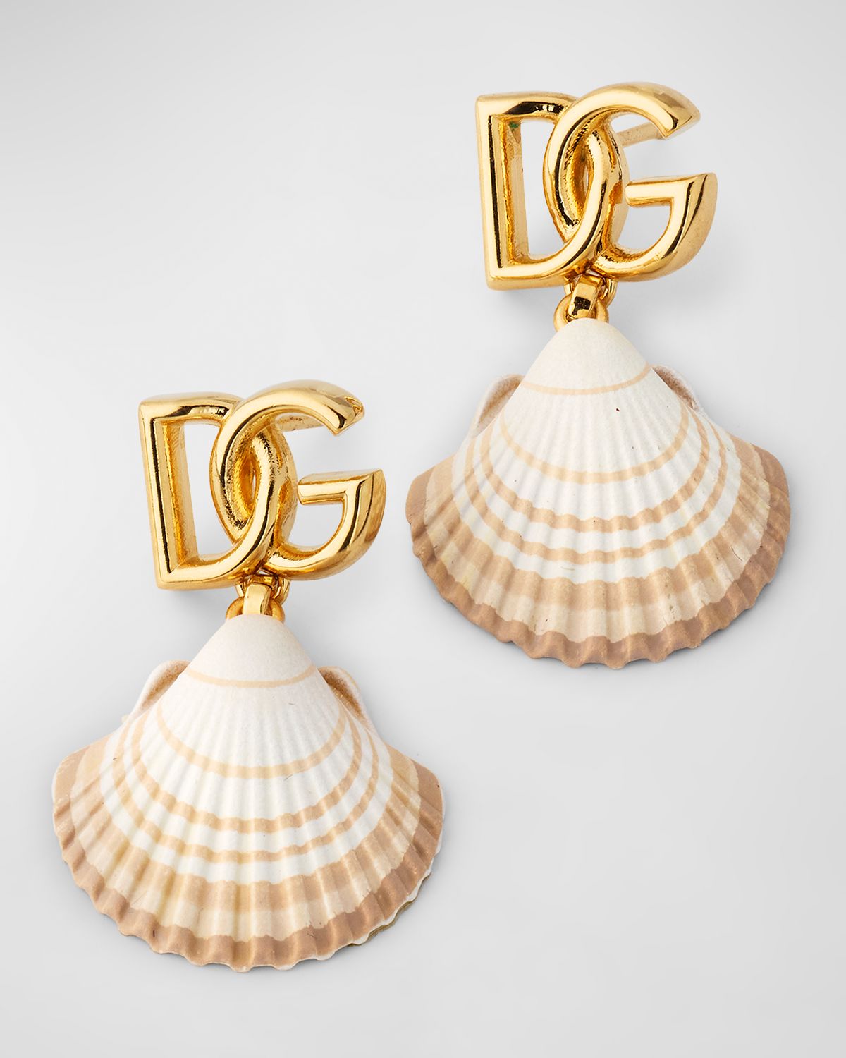 Dolce & Gabbana DG Logo and Shell Earrings