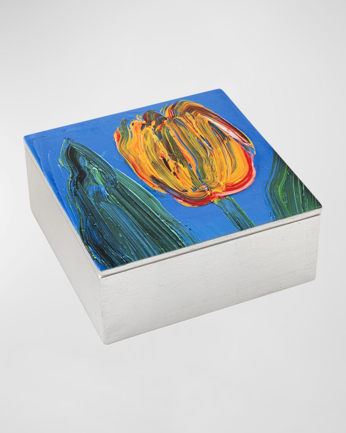 Hunt Slonem Tulip Quartet Coaster Box, Set of 4