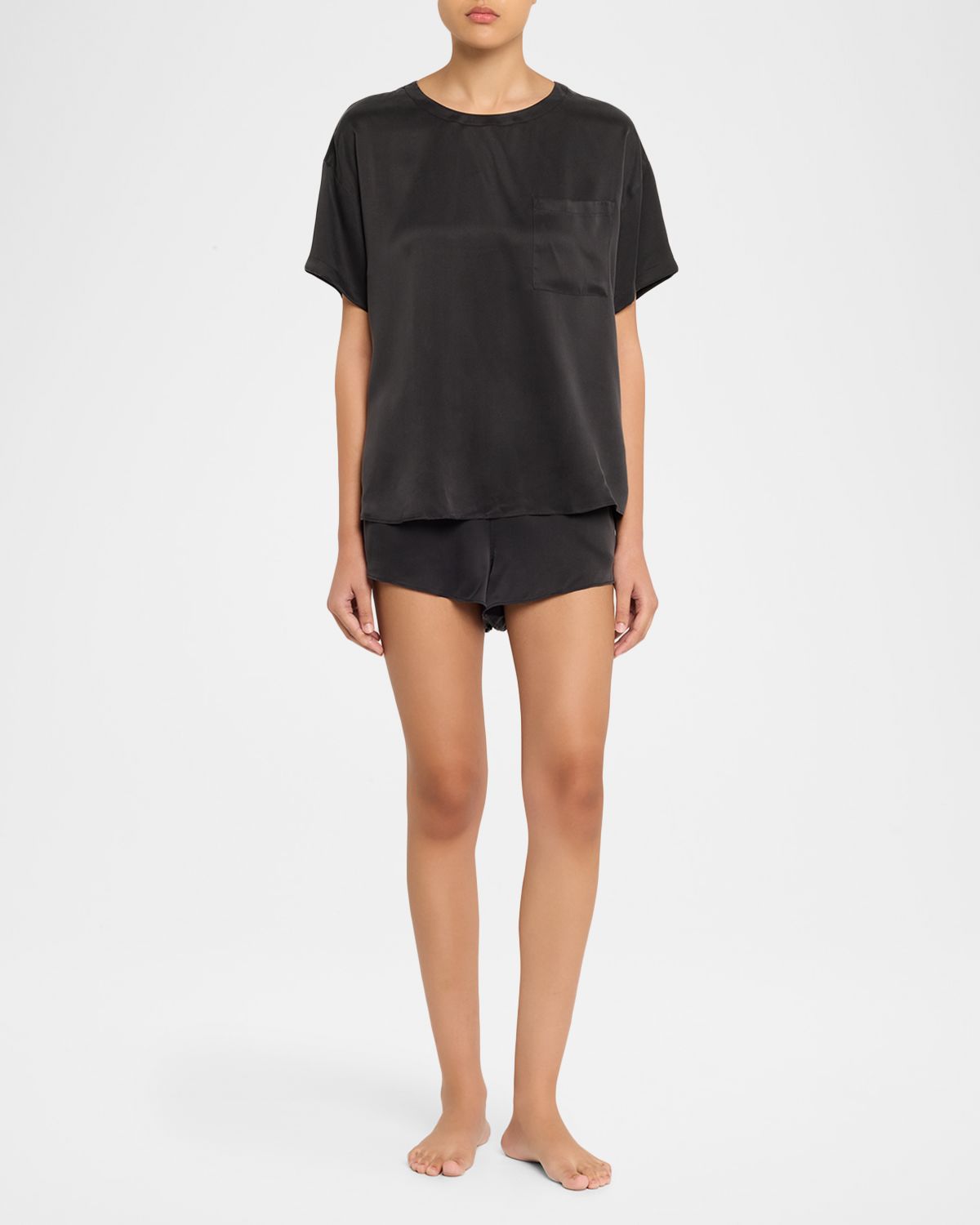 Lunya Washable Silk Tee & Shorts Pajama Set