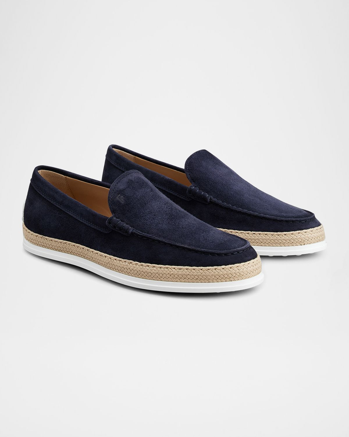 Tod 's Men 's Pantofola Gomma Rafia TV Suede Loafers