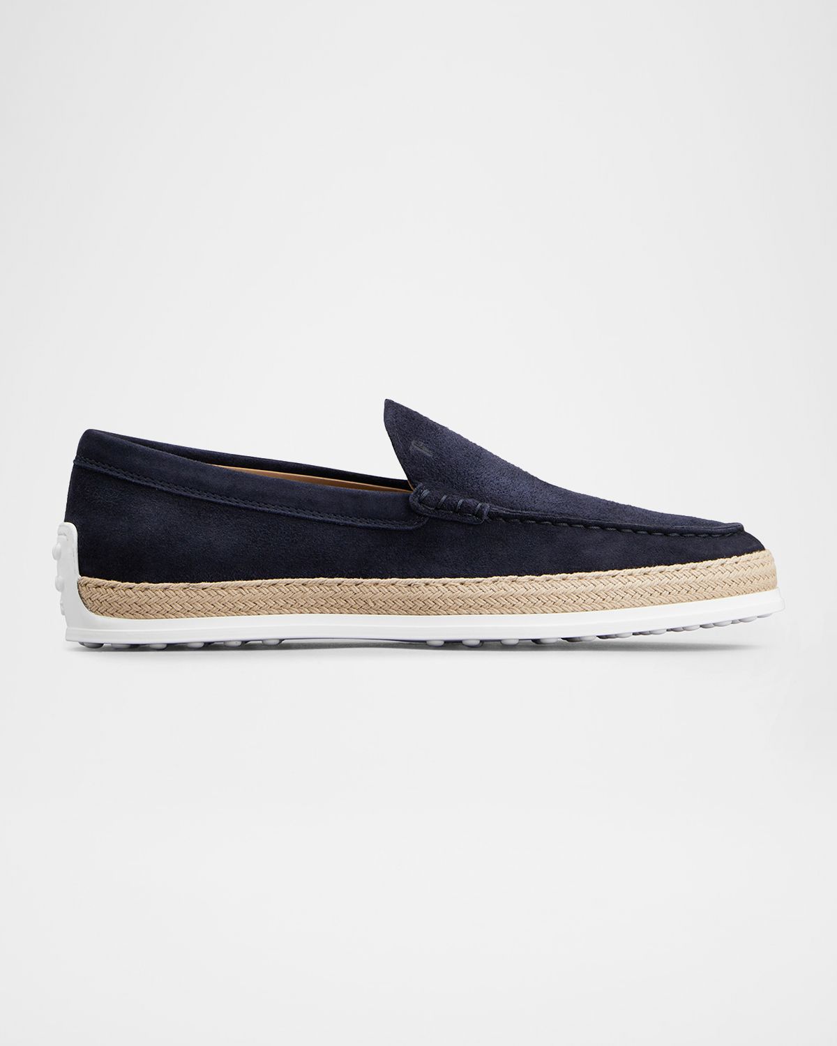 Tod 's Men 's Pantofola Gomma Rafia TV Suede Loafers