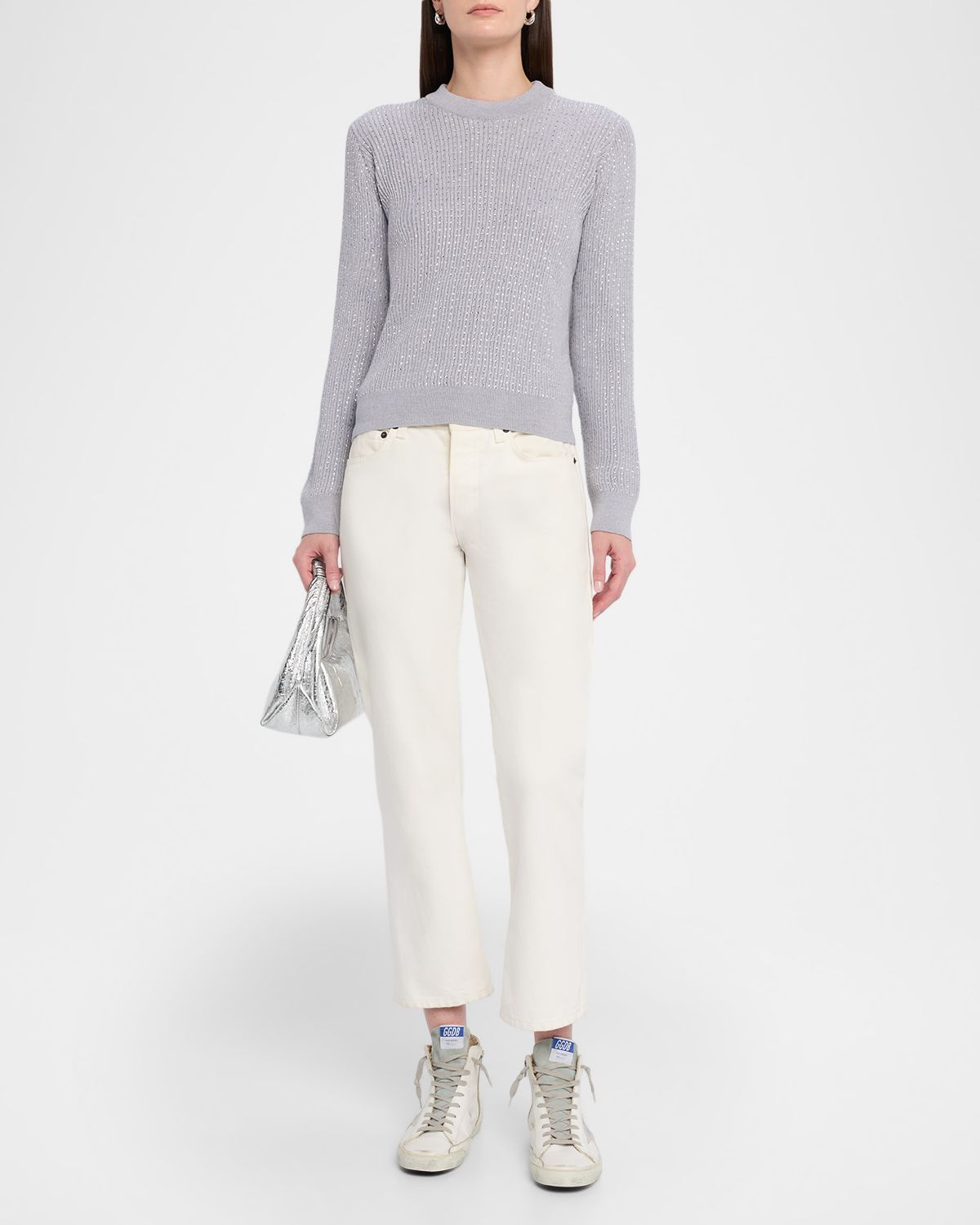 Golden Goose Journey Crewneck Crystal Embellished Sweater
