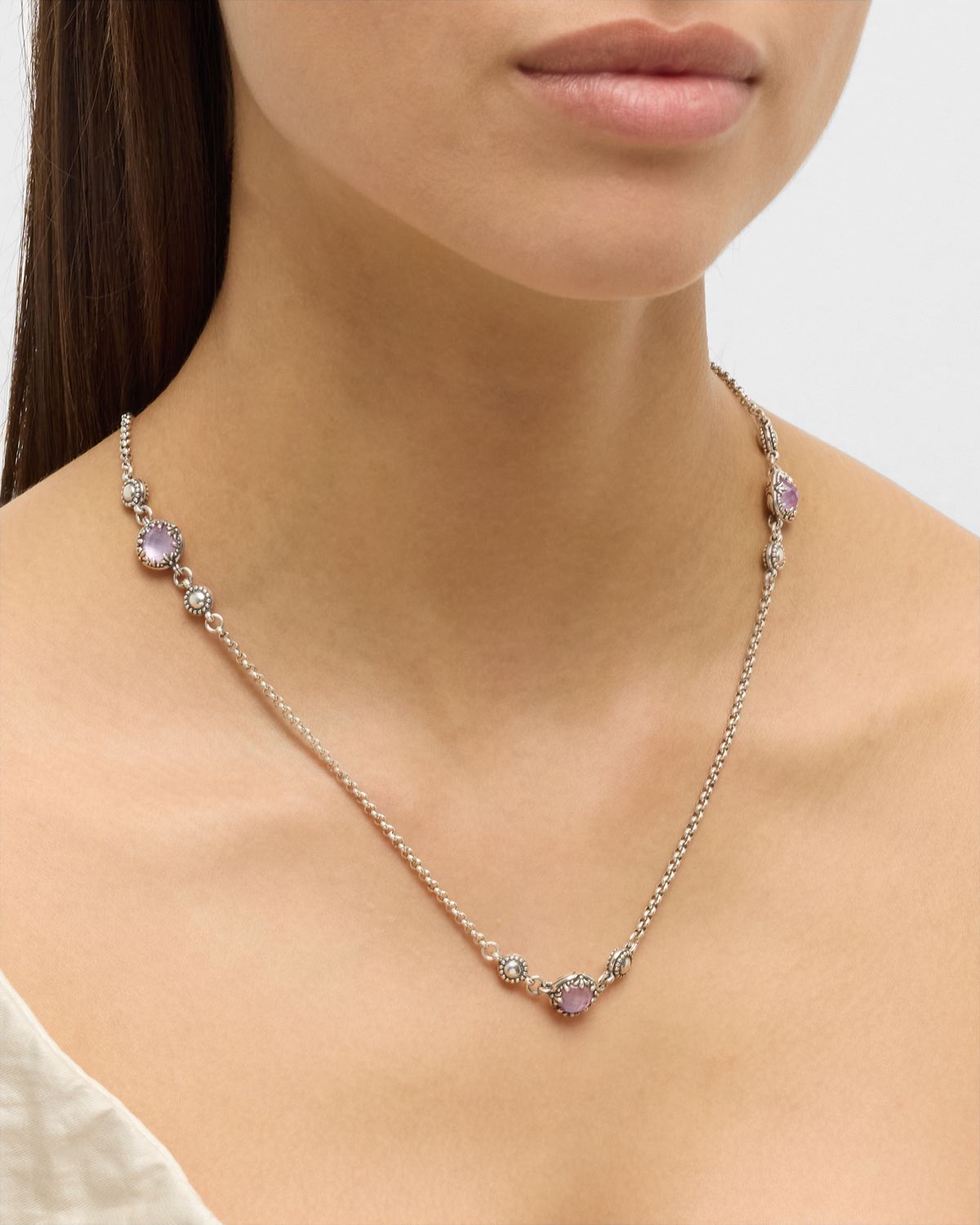 Konstantino Gen K 2 Sterling Silver Mother-of-Pearl/Rock Crystal Necklace