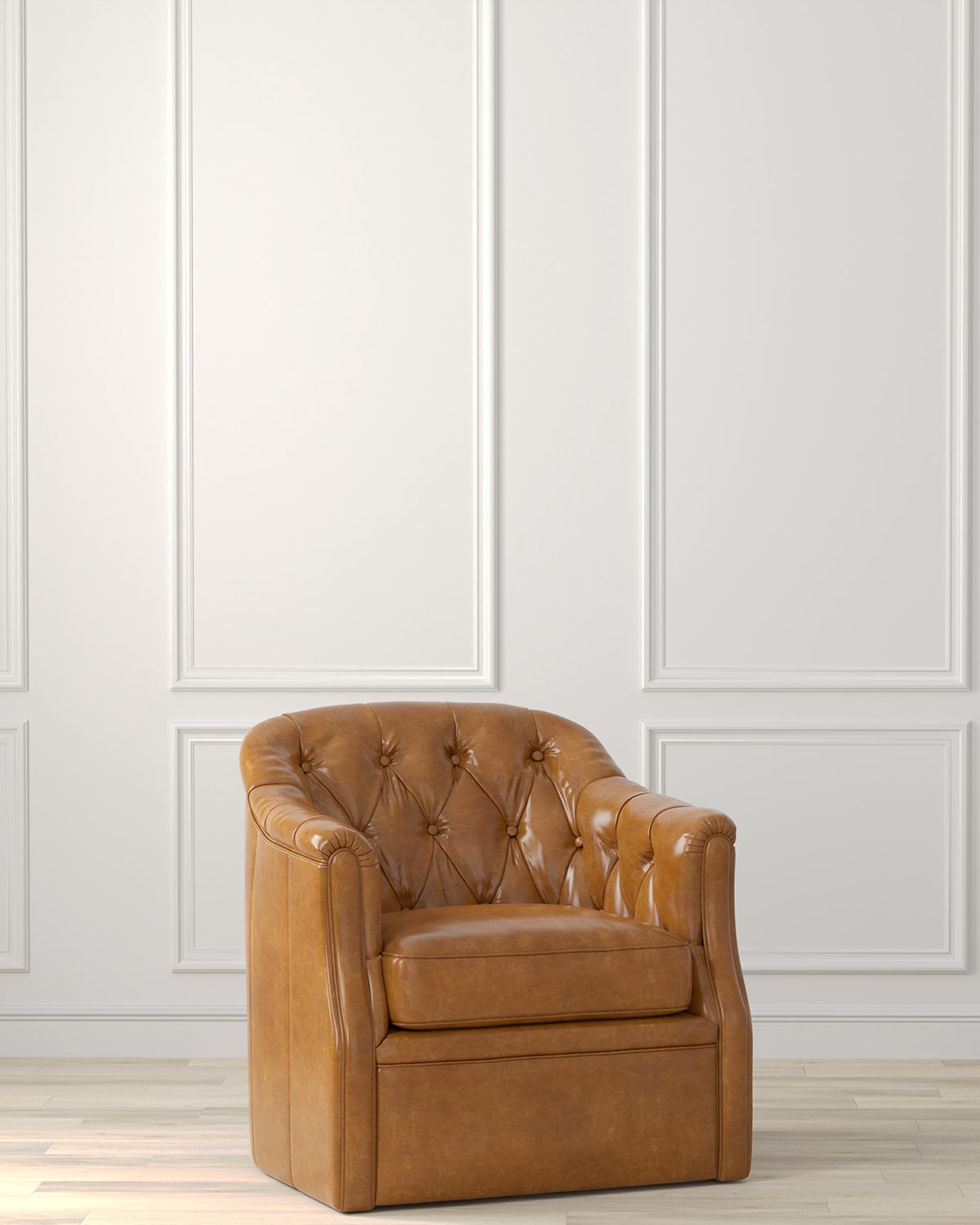 Sarreid Coolidge Leather Swivel Chair | Thumbnail 7