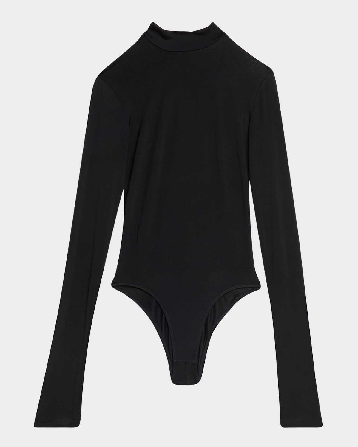 LAPOINTE Mock-Neck Long-Sleeve Lightweight Jersey Bodysuit