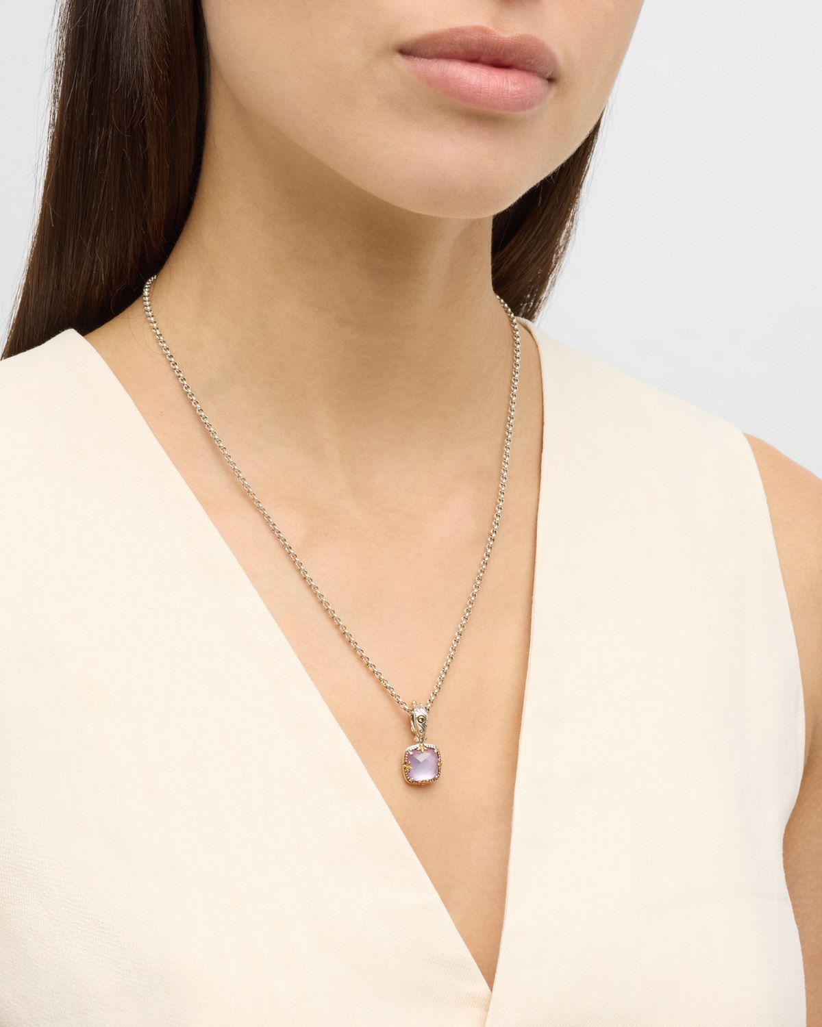 Konstantino Gen K 2 Sterling Silver and 18K Gold Rock Crystal Pendant