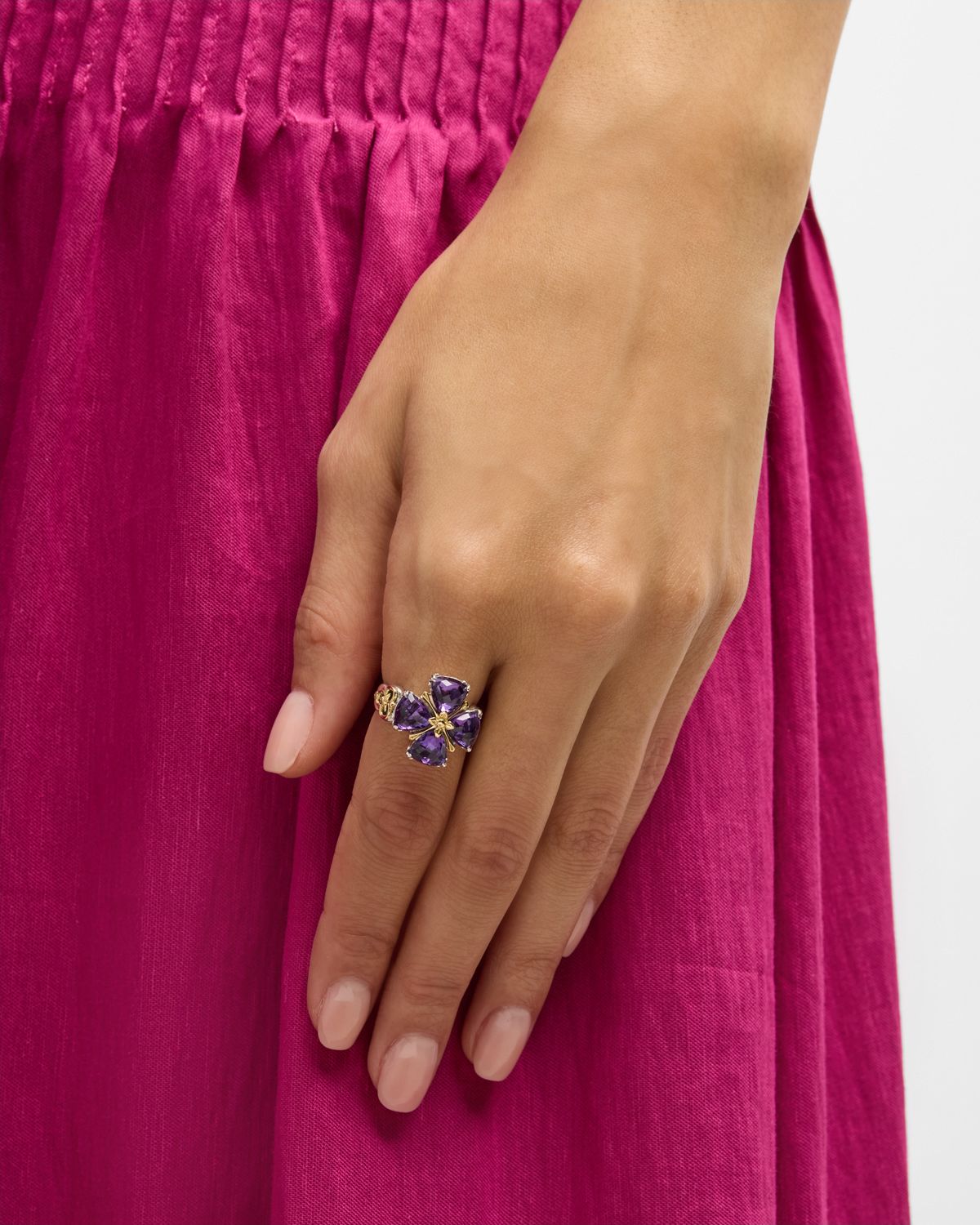 Konstantino Anthos Sterling Silver and 18K Gold Dark Quartz Ring