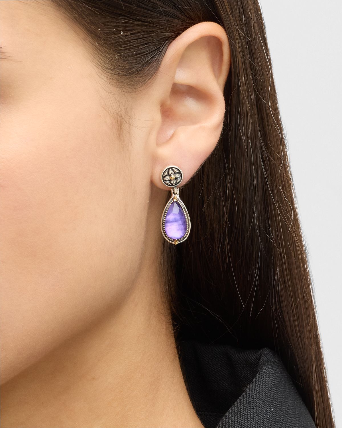 Konstantino Gen K 2 Silver and 18K Gold Rock Crystal Earrings