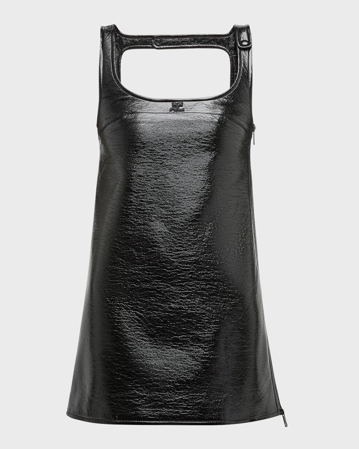 Courreges Reedition Vinyl A-Line Mini Dress