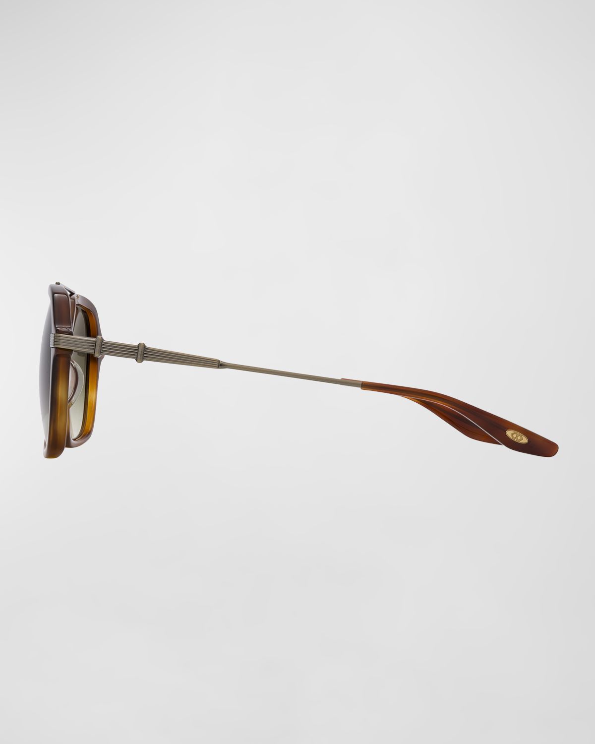 Barton Perreira D. Ellis Havana Zyl & Titanium Aviator Sunglasses