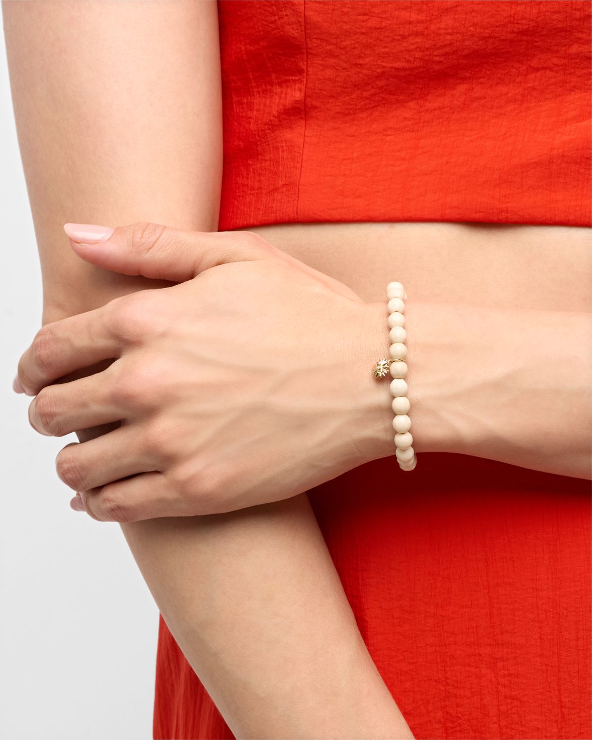 Sydney Evan Small Evil Eye Petal Charm on Jasper Beaded Bracelet