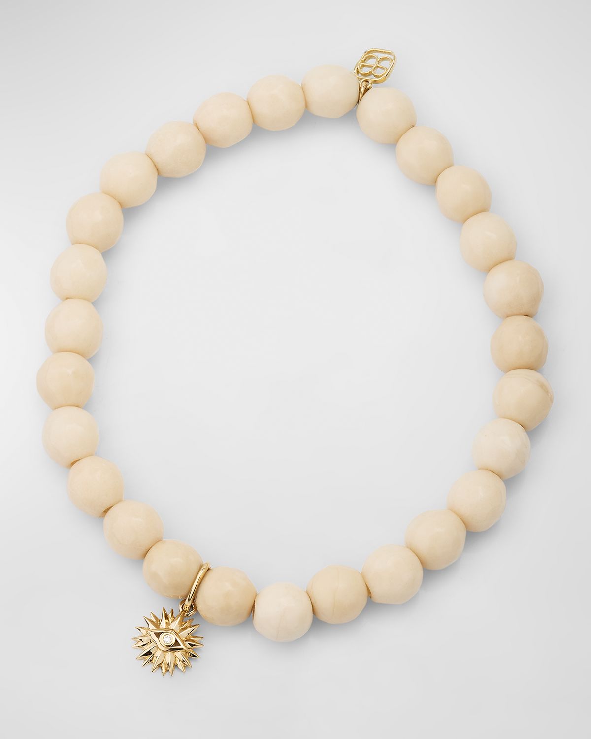 Sydney Evan Small Evil Eye Petal Charm on Jasper Beaded Bracelet