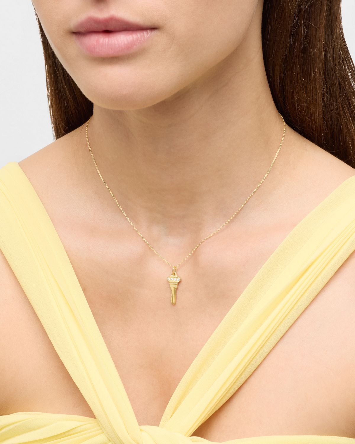 Roberto Coin 18K Key Pendant Necklace with Diamonds