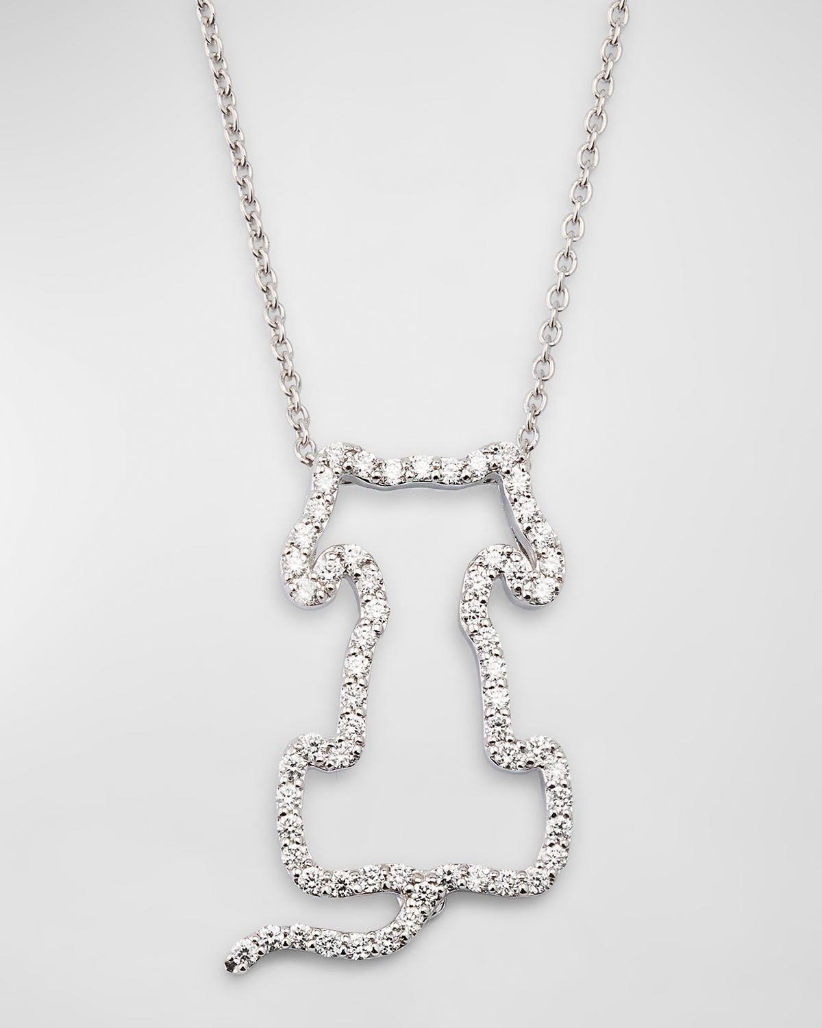 Roberto Coin 18K White Gold Diamond Dog Pendant Necklace