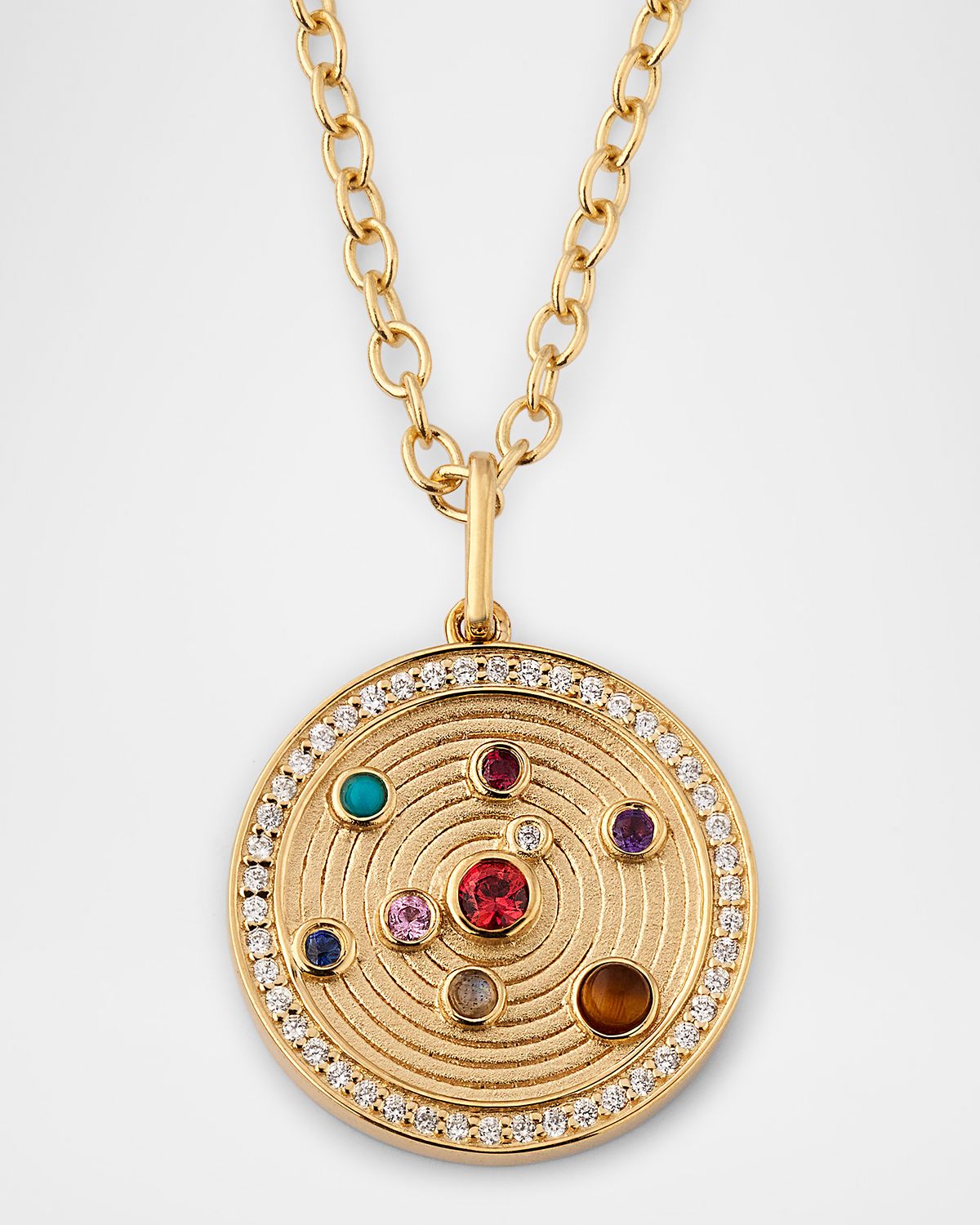 Sydney Evan The Universe Coin on Oval Link Chain Necklace