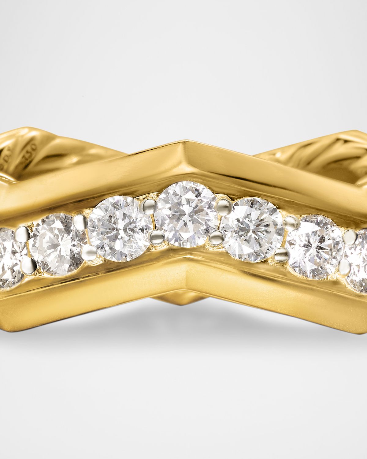 David Yurman Zig Zag Stax Ring with Diamonds in 18K Gold, 5mm | Thumbnail 4