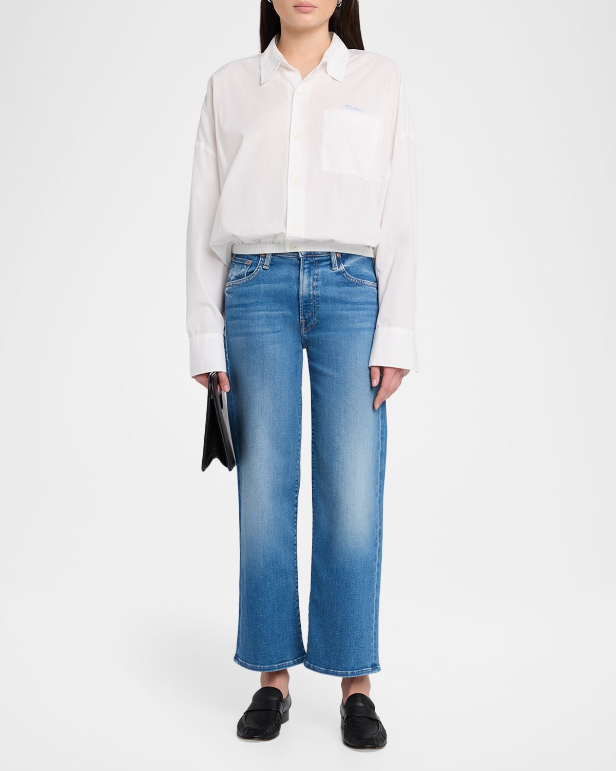 MOTHER The Mid-Rise Rambler Zip Ankle Jeans